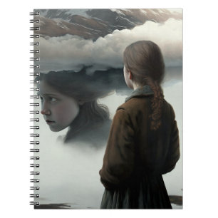Girl with clouds notizblock