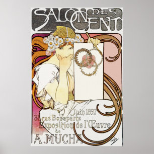 Girl with Daisis in ihrem Haar Poster Print