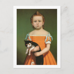 Girl with Kitten, William Thompson Bartoll Postkarte