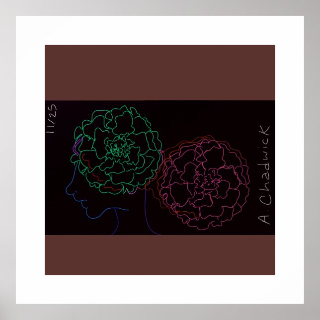 Girl with Marigold Afro Puffs Poster (Vorne)