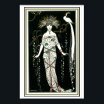 "Girl with Peacock" Art Deco Poster 13 x 19<br><div class="desc">Schönes Art Deco Stück von George Barbier- 13 x 19</div>