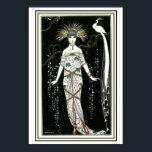 "Girl with Peacock" Art Deco Poster 13 x 19<br><div class="desc">Schönes Art Deco Stück von George Barbier- 13 x 19</div>