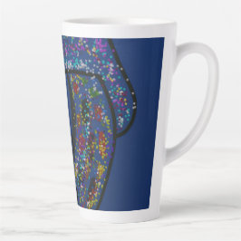 Girl with Spotted Glitter Print Hair Milchtasse