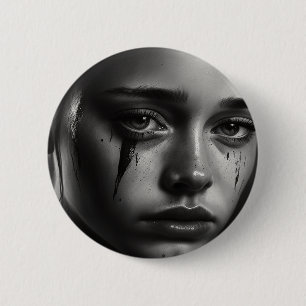 Girl with tears button