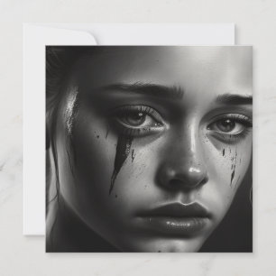 Girl with tears feiertagskarte