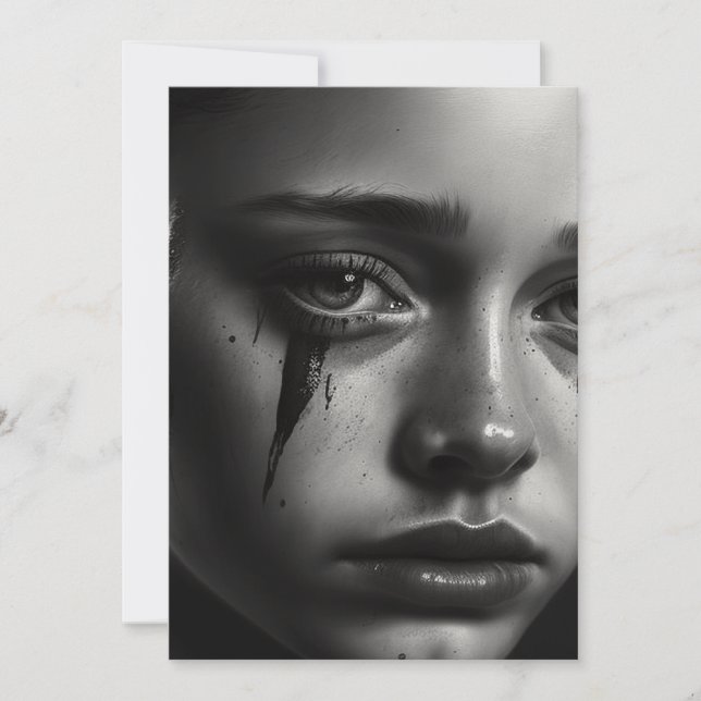 Girl with tears save the date (Vorderseite)