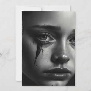 Girl with tears save the date