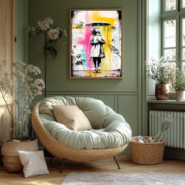 Girl with Umbrella - Urban Graffiti Street Art Poster (Von Creator hochgeladen)