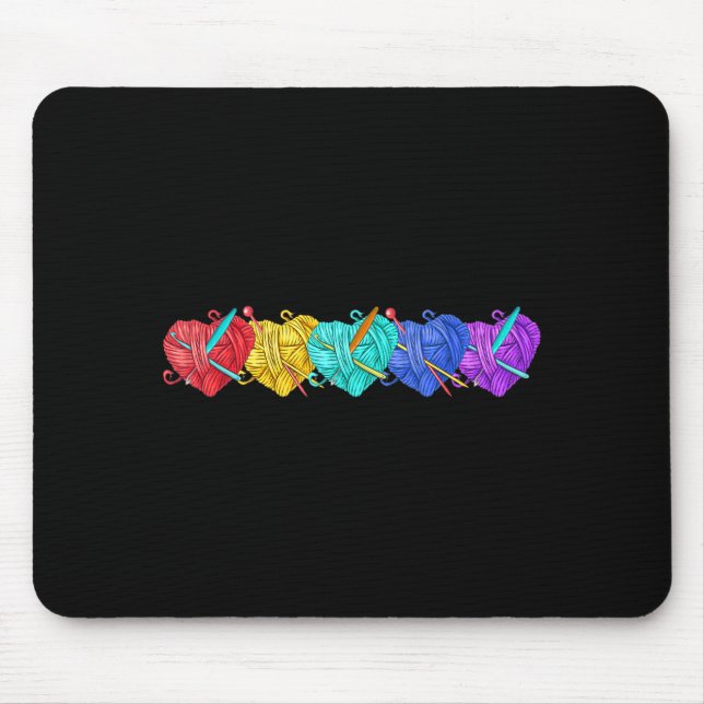 Girl Women's Yarn Crochet Knitting Funny Gift  Mousepad (Vorne)