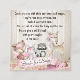 Girl Woodland Animal bringen Bucheingabe Quadratische Visitenkarte