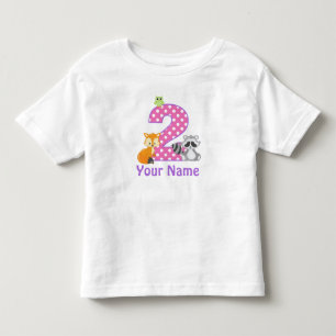 Girl Woodland Animal Personalisiert Kleinkind T-shirt