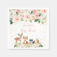 Girl Woodland Baby Dusche Blush Floral