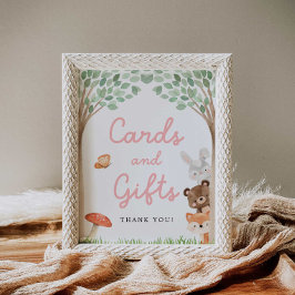 Girl Woodland Baby Shooter Cards and Gifts Poster