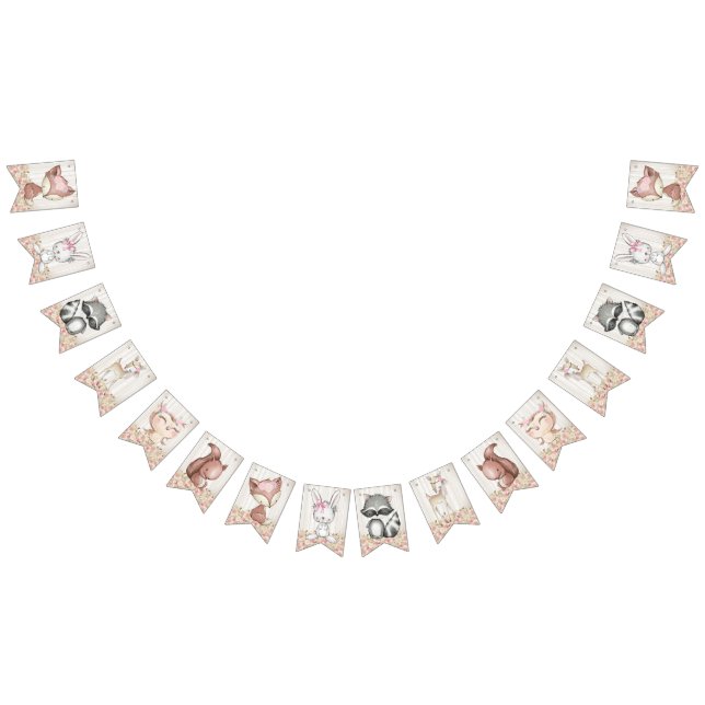 Girl Woodland Babydusche Wimpelkette (Alle)