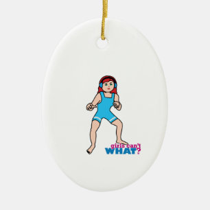 Girl-Wrestler Keramik Ornament