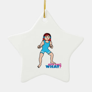 Girl Wrestler Keramikornament