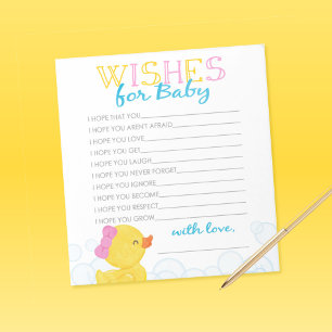Girl wünscht sich Baby Rubber Duck Baby Advisor Notizblock