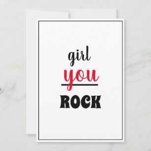 Girl You ROCK Nice Gesture Script weibliche Person Dankeskarte
