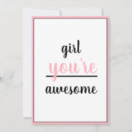 Girl You're Awesome Kind Gesture Girly Modern Dankeskarte