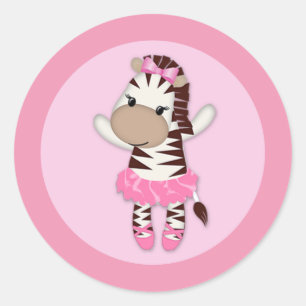 GIRL ZEBRA Tu Tu Niedlich Baby Shower Aufkleber TT