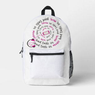 Girl Zitat Guter Geschmack in Musik Schlechter Ges Bedruckter Rucksack