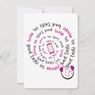 Girl Zitat Guter Geschmack in Musik Schlechter Ges Einladung