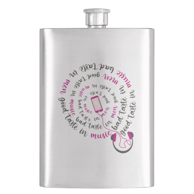 Girl Zitat Guter Geschmack in Musik Schlechter Ges Flachmann (Vorderseite)