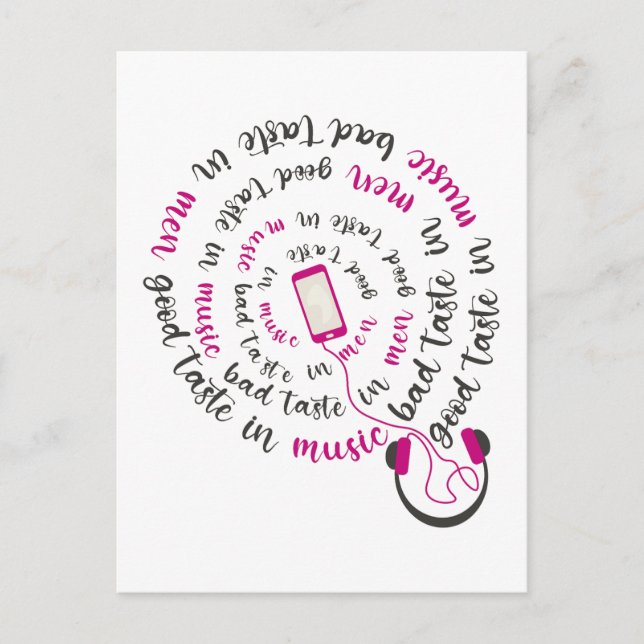 Girl Zitat Guter Geschmack in Musik Schlechter Ges Postkarte (Vorderseite)