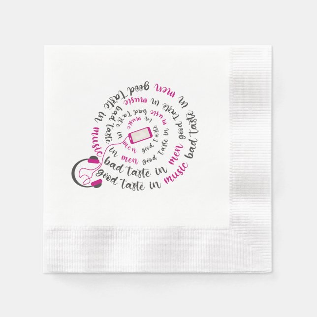 Girl Zitat Guter Geschmack in Musik Schlechter Ges Serviette (Vorderseite)