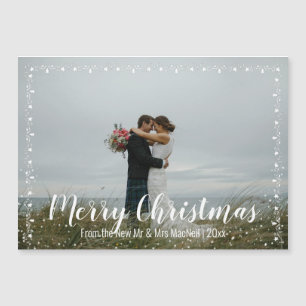 Girland-verziertes Weihnachts-Foto 5 x 7 Magnet-Ka Magnetkarte