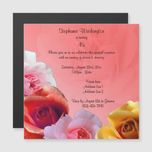 Girlande Rosen-des 45. Geburtstags-Party Magneteinladung