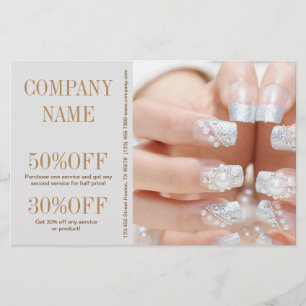 Girlande Schönheit Silbernagel Nagel Salon Flyer