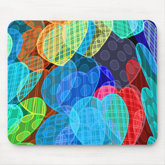 Girlanden der Pastell farbigen Herzen Mousepad (Vorne)