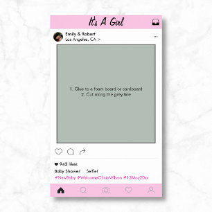 GirlBaby Duwer Party Prop Foto Standrahmen Decke Poster