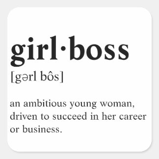 Girlboss - Wörterbuchmeinung Quadratischer Aufkleber