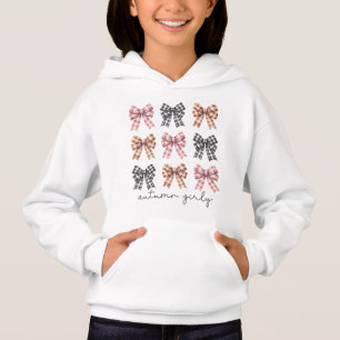 Girley Coquette Fall Kariert Bows Hoodie