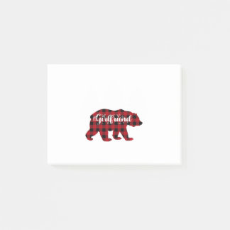 Girlfriend Bear Buffalo Red Kariert Matching Famil Post-it Klebezettel