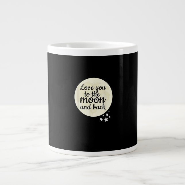 Girlfriend Boyfriend Love You To The Moon And Back Jumbo-Tasse (Vorderseite)