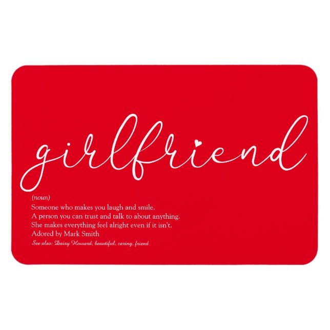 Girlfriend Definition Script Liebe Heart Red Magnet (Horizontal)