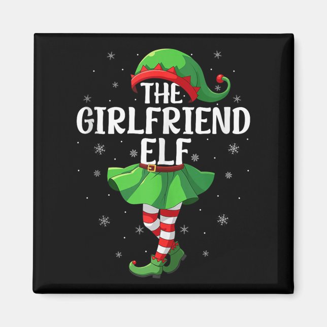 Girlfriend Elf Christmas Girls Women Elf Squad Xma Magnet (Vorne)