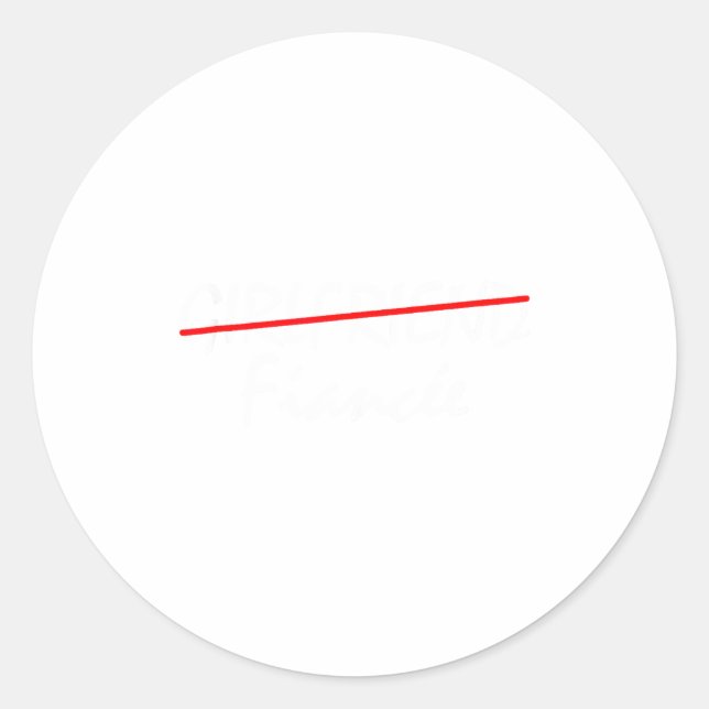 Girlfriend Fiancée Engaged Couples Matching Engage Runder Aufkleber (Vorderseite)