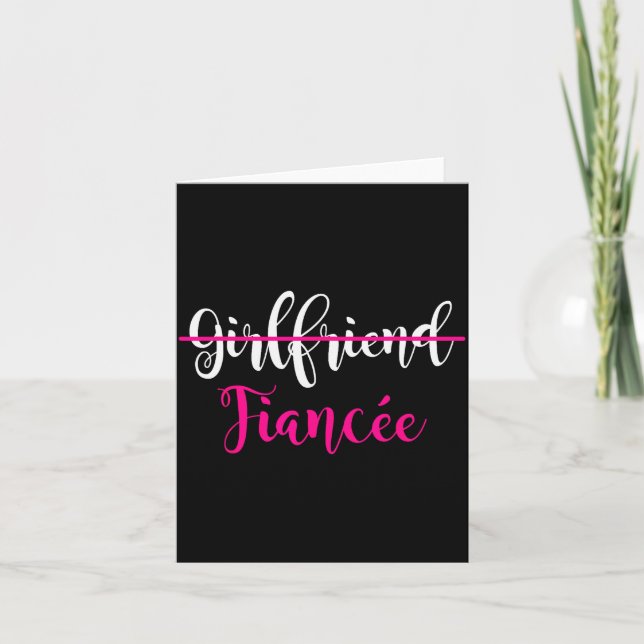 Girlfriend Fiancee Shirt Engagement Party Couple T Karte (Vorderseite)