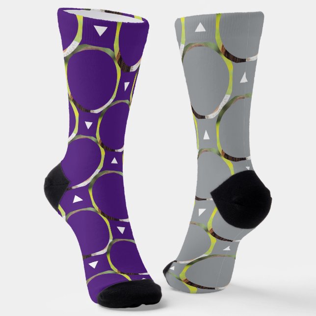 Girlfriend Foto for Boyfriend Fun Lila Gray Pho Socken (Gewinkelt)