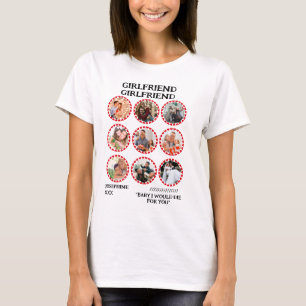 Girlfriend-Geschenk Valentinstag 9 FotoCollage T-Shirt