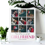 Girlfriend-Geschenk | WELTBESTES FOTO Fotoplatte<br><div class="desc">Personalisierte Freundin Foto-Plakette mit einem stilvollen weißen Hintergrund,  der in jede Farbe geändert werden kann,  eine 9 Bild Collage Vorlage für Sie anpassen,  das Sprichwort "weltbeste Freundin",  und Ihre Namen.</div>
