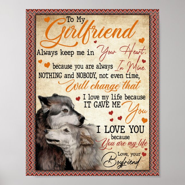 Girlfriend-Geschenke | Brief an meine Freundin Poster (Vorne)
