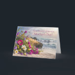 Girlfriend Happy Mothers Day with Colorful  Karte<br><div class="desc">Girlfriend happy Mother's Day card of pretty flowers on a coastal scene of sand,  ocean and rocks. Custom text too.</div>