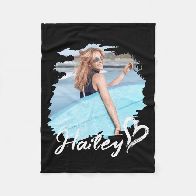 Girlfriend Nge Heart Simple Modern Cool Photo  Fleecedecke (Vorderseite)