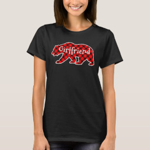 Girlfriend Red Kariert Bar Matching Family Pajama T-Shirt