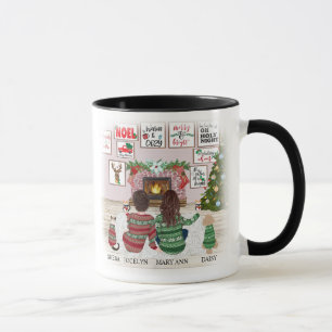 Girlfriends, Sisters Dog Cat Home for Christmas Tasse